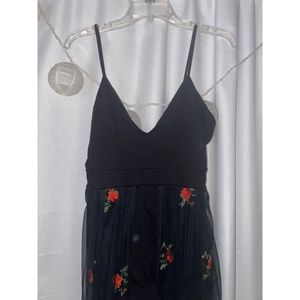 Black W/ Roses Romper W/ Tail
